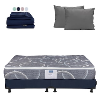 Foto 1 | Colchón Dicasa Bongo King Size + Box Dicasa Azul + Almohada 2pack + Sábanas Softy