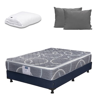 Foto 1 | Colchón Dicasa Bongo Matrimonial + Box Dicasa Azul + Almohada 2pack + Protector Cloud