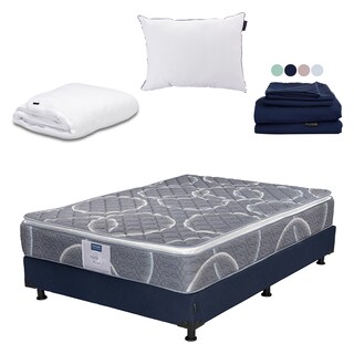Foto 1 | Colchón Dicasa Bongo Queen Size + Box Dicasa Azul + Almohada One + Protector Cloud + Sábanas Softy