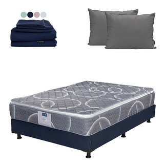 Foto 1 | Colchón Dicasa Bongo Queen Size + Box Dicasa Azul + Almohada 2pack + Sábanas Softy