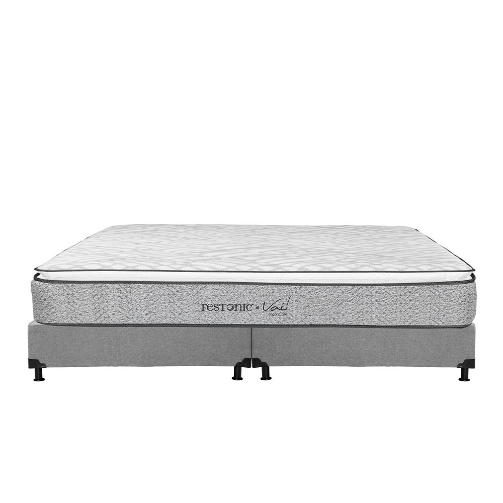 Foto 2 | Colchón Restonic Vail + Box Dicasa Gris King Size + 2 Almohadas Trinity