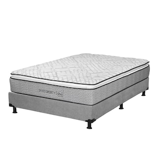 Foto 3 | Colchón Restonic Vail + Box Dicasa Gris King Size + 2 Almohadas Trinity Sábanas Trinity