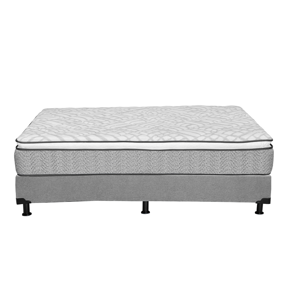 Foto 5 | Colchón Restonic Vail + Box Dicasa Gris King Size + 2 Almohadas Trinity Sábanas Trinity