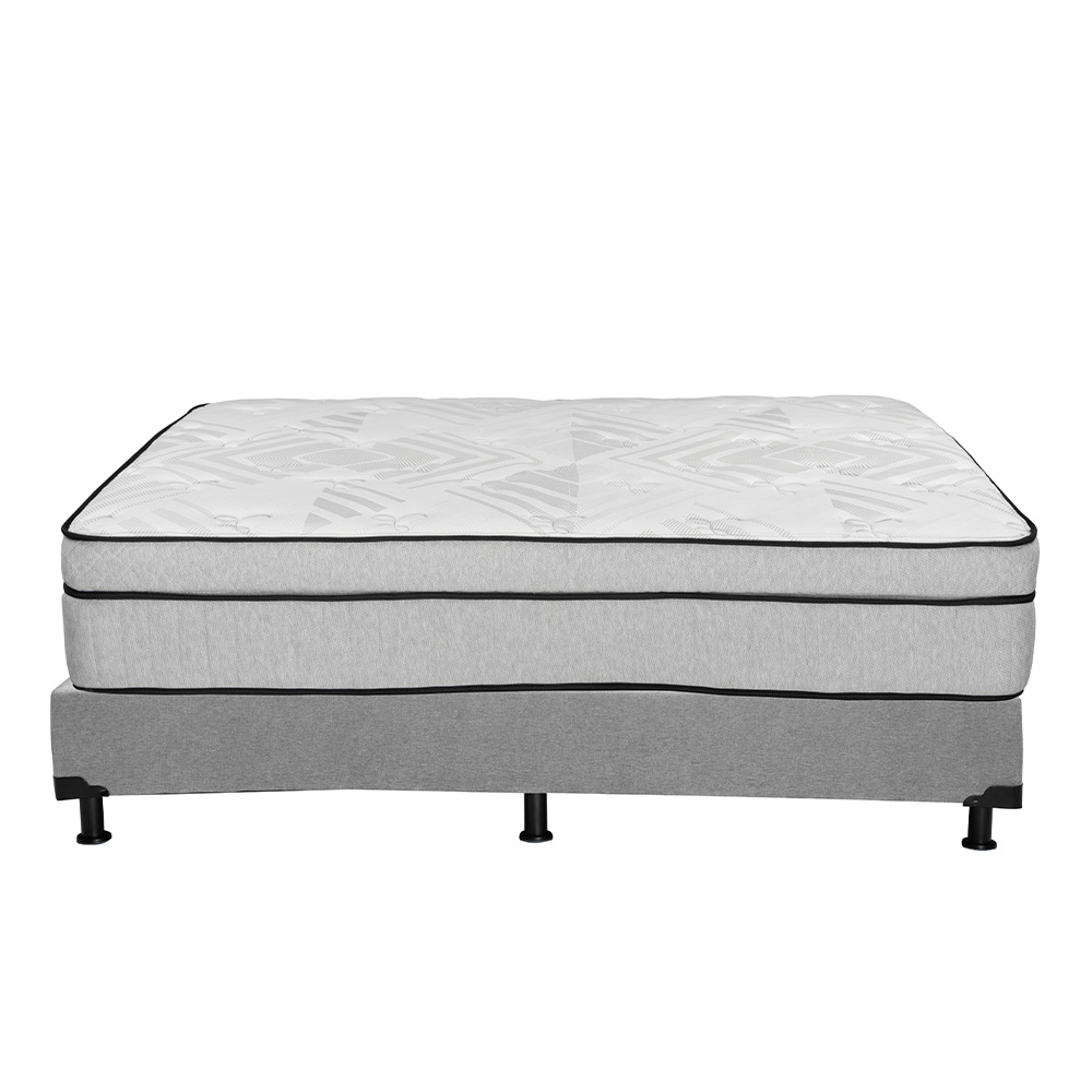 Foto 5 | Colchón Restonic Lipa + Box Dicasa Color Gris King Size + 2 Almohadas Trinity