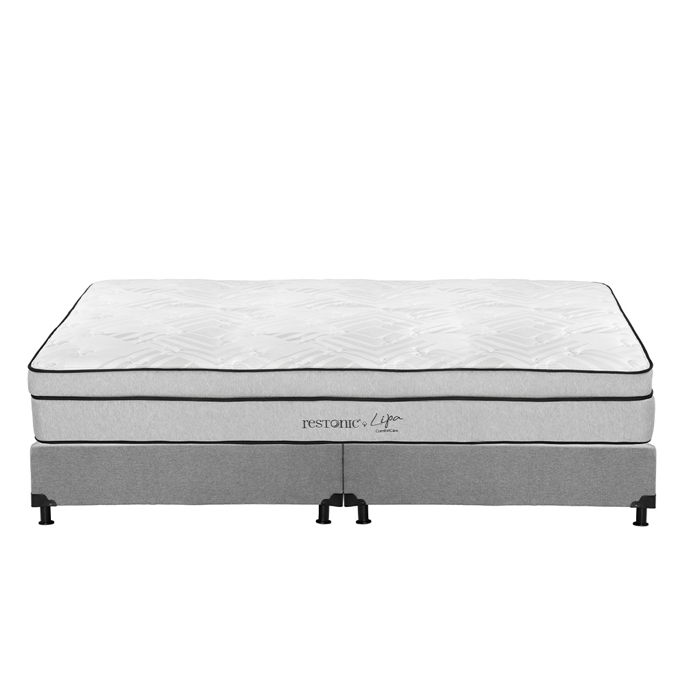 Foto 2 | Colchón Restonic Lipa + Box Dicasa Color Gris King Size + 2 Almohadas Trinity + Protector Trinity