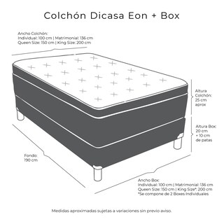 Foto 5 | Colchón Dicasa Eon King Size + Box Dicasa