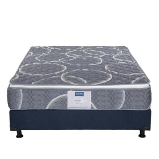 Foto 2 | Colchón Restonic Bongo + Box Dicasa Azul Matrimonial + 2 Almohadas Trinity + Sábanas Trinity