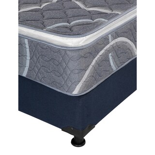 Foto 4 | Colchón Restonic Bongo + Box Dicasa Azul Matrimonial + 2 Almohadas Trinity + Sábanas Trinity