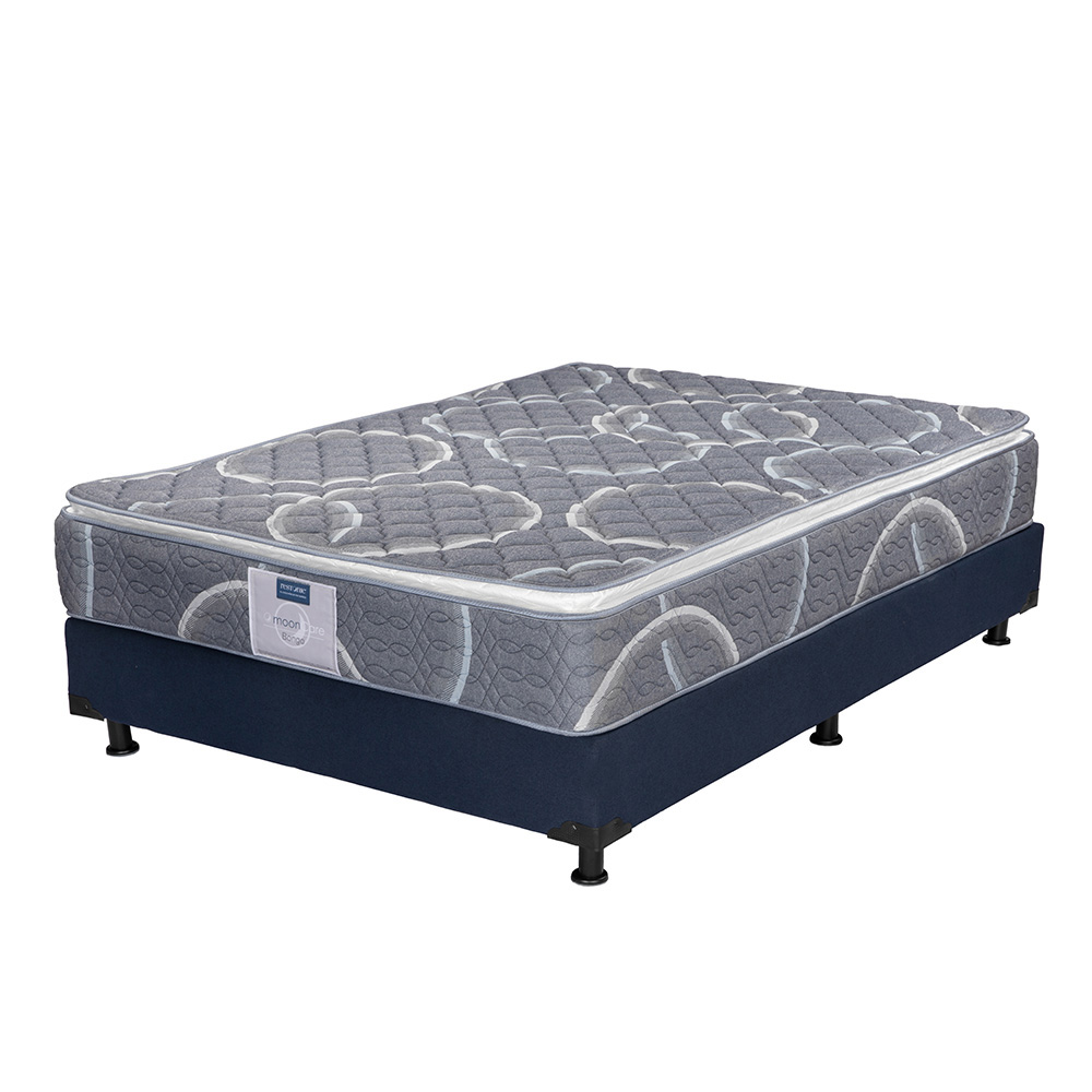 Foto 4 pulgar | Colchón Restonic Bongo + Box Dicasa Azul Queen Size + 2 Almohadas Trinity + Protector Trinity