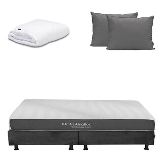 Foto 1 | Colchón Dicasa Inabox King Size + Box Dicasa Gris Oxfrod + Almohada 2pack + Protector Cloud