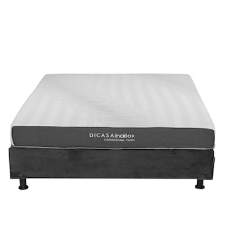 Foto 2 | Colchón Dicasa Inabox Matrimonial + Box Dicasa Gris Oxfrod + Almohada 2pack + Protector Cloud