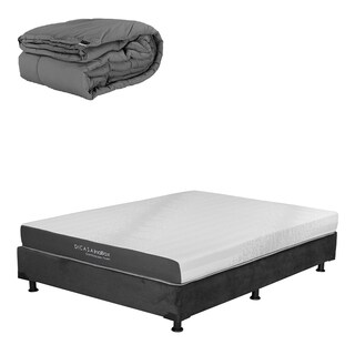 Foto 1 | Colchón Dicasa Inabox Queen Size + Box Dicasa Gris Oxfrod + Edredón Homy