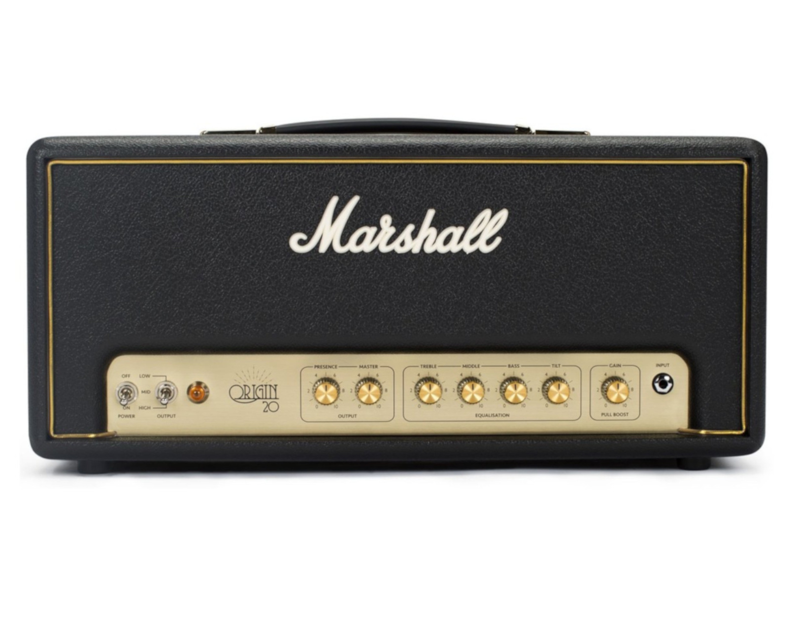Amplificador Cabezal para Guitarra Marshall ORI20H color Negro de 20 W de Bulbos