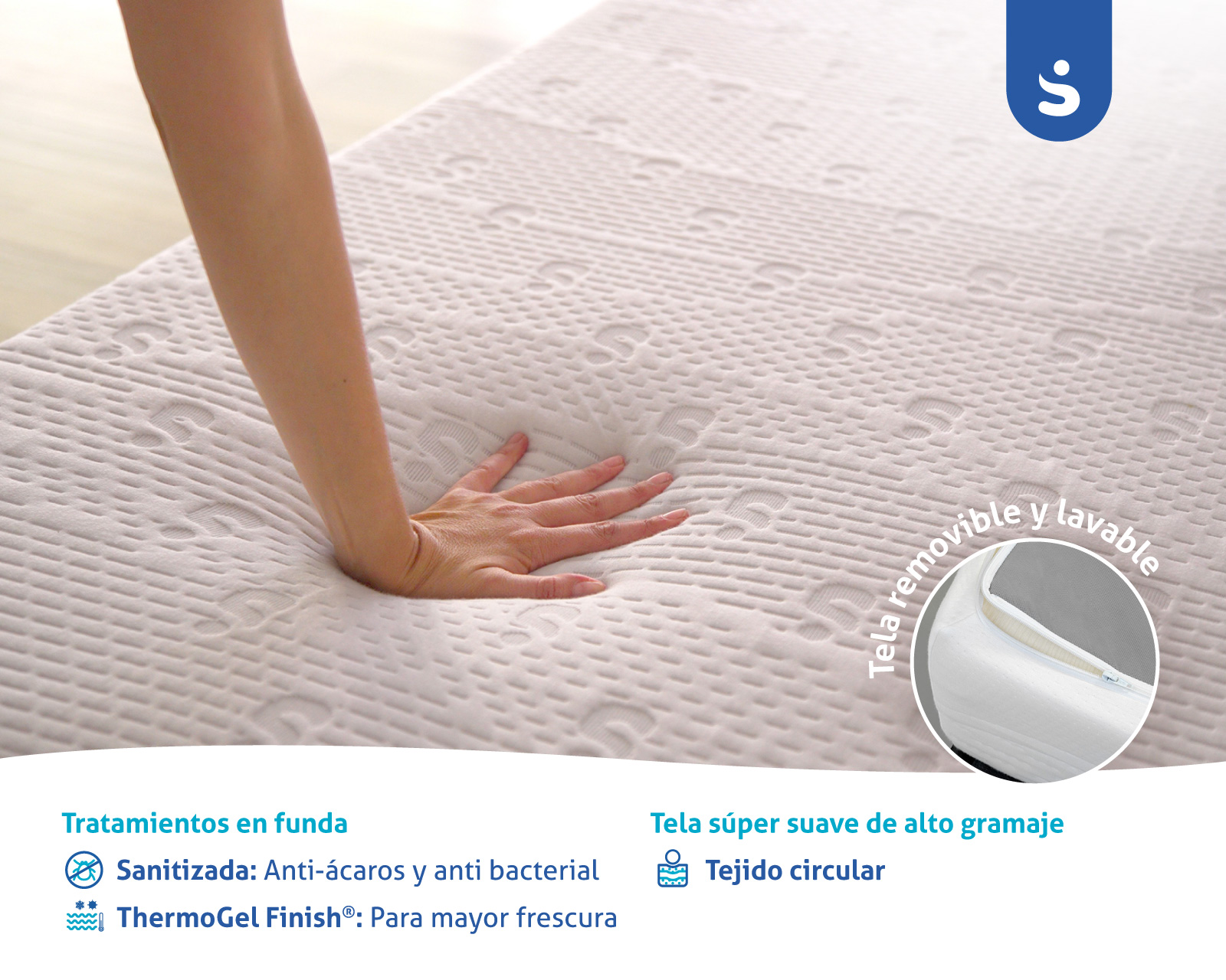 Foto 5 pulgar | Colchón en Caja Matrimonial Sensei de Memory Foam Cool Gel