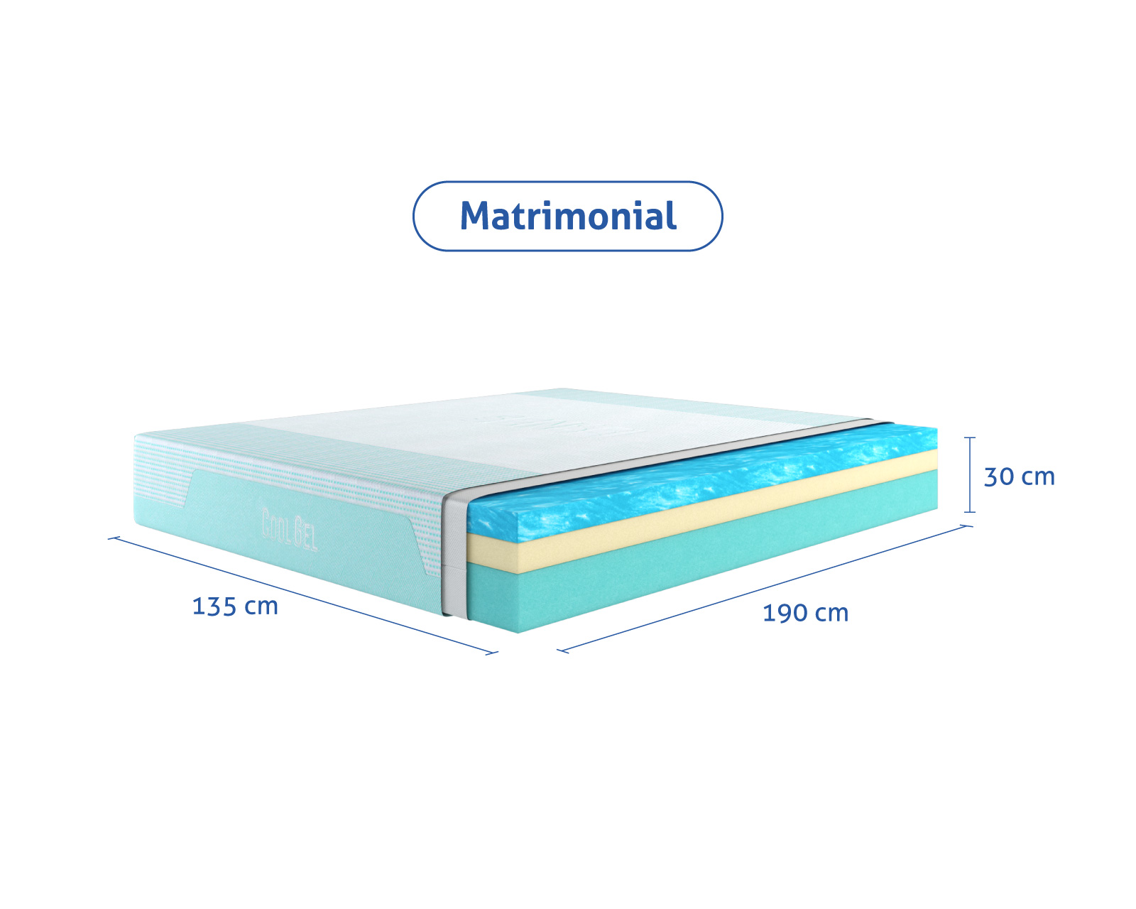 Foto 8 pulgar | Colchón en Caja Matrimonial Sensei de Memory Foam Cool Gel