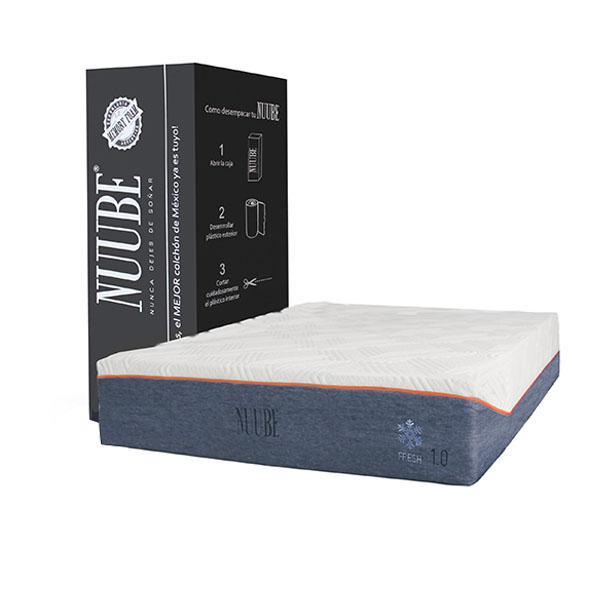 Colchón Memory Foam Matrimonial Nuube 1.0 color Blanco Empacado en Caja