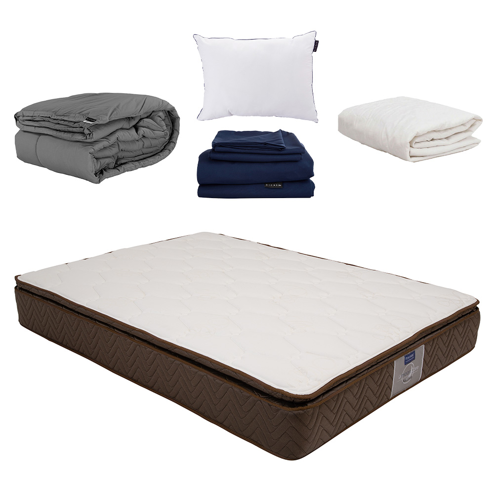 Colchón Restonic Nautilus Individual + Almohada One + Sábanas Softy + Protector de Colchón + Edredón