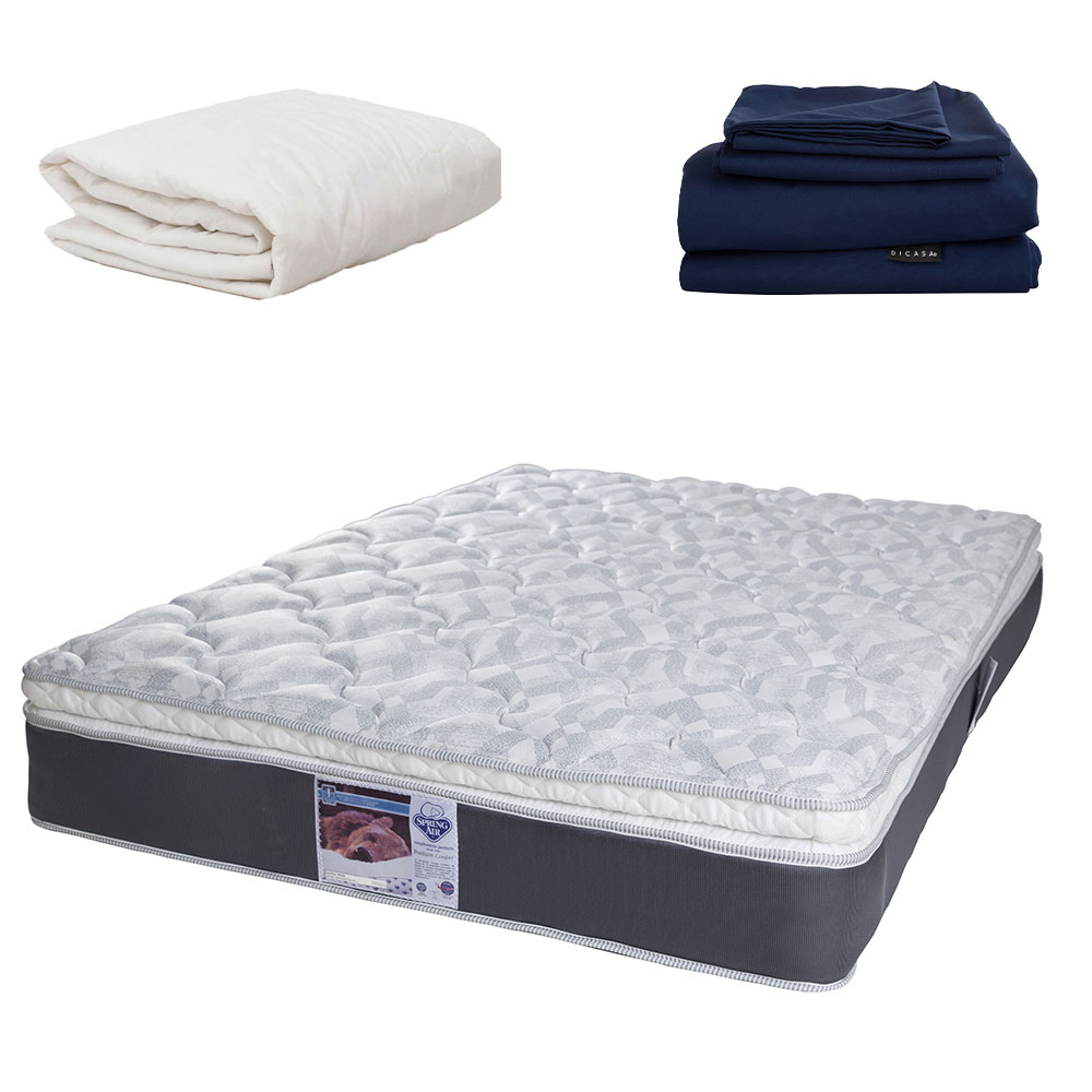 Colchón Spring Air Marte Color Gris Individual Más Sábanas Softy Más Protector De Colchón