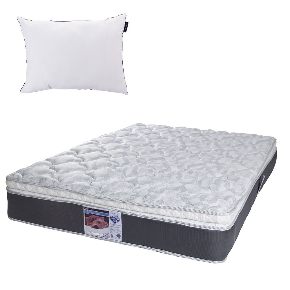 Colchón Individual Spring Air Marte color Gris y Almohada One