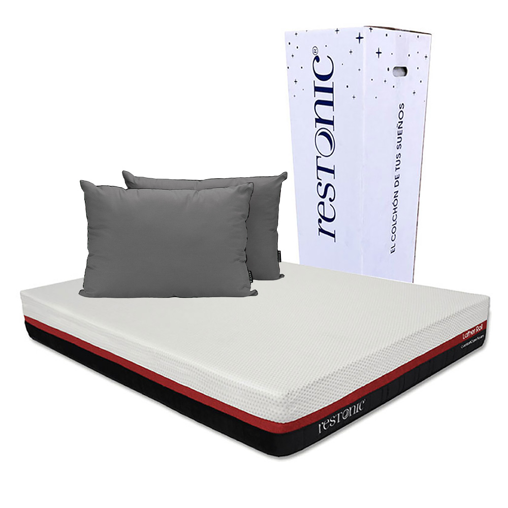 Foto 1 | Colchón en Caja Restonic Roll Queen Size más 2 Almohadas 2 Pack