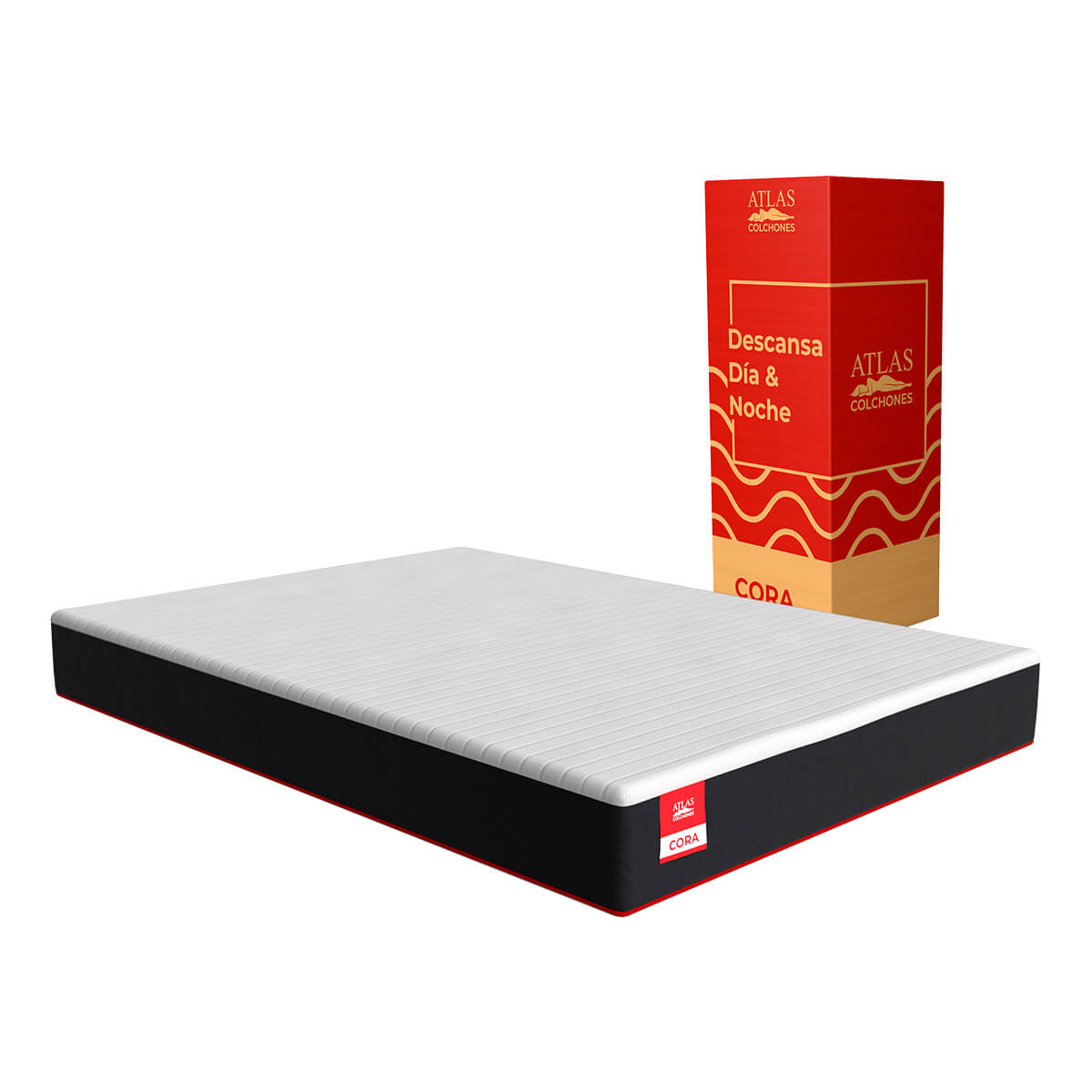 Colchón Individual en Caja Atlas Basics Cora Blanco