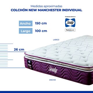 Foto 5 | Colchón Individual Sealy New Manchester color Blanco