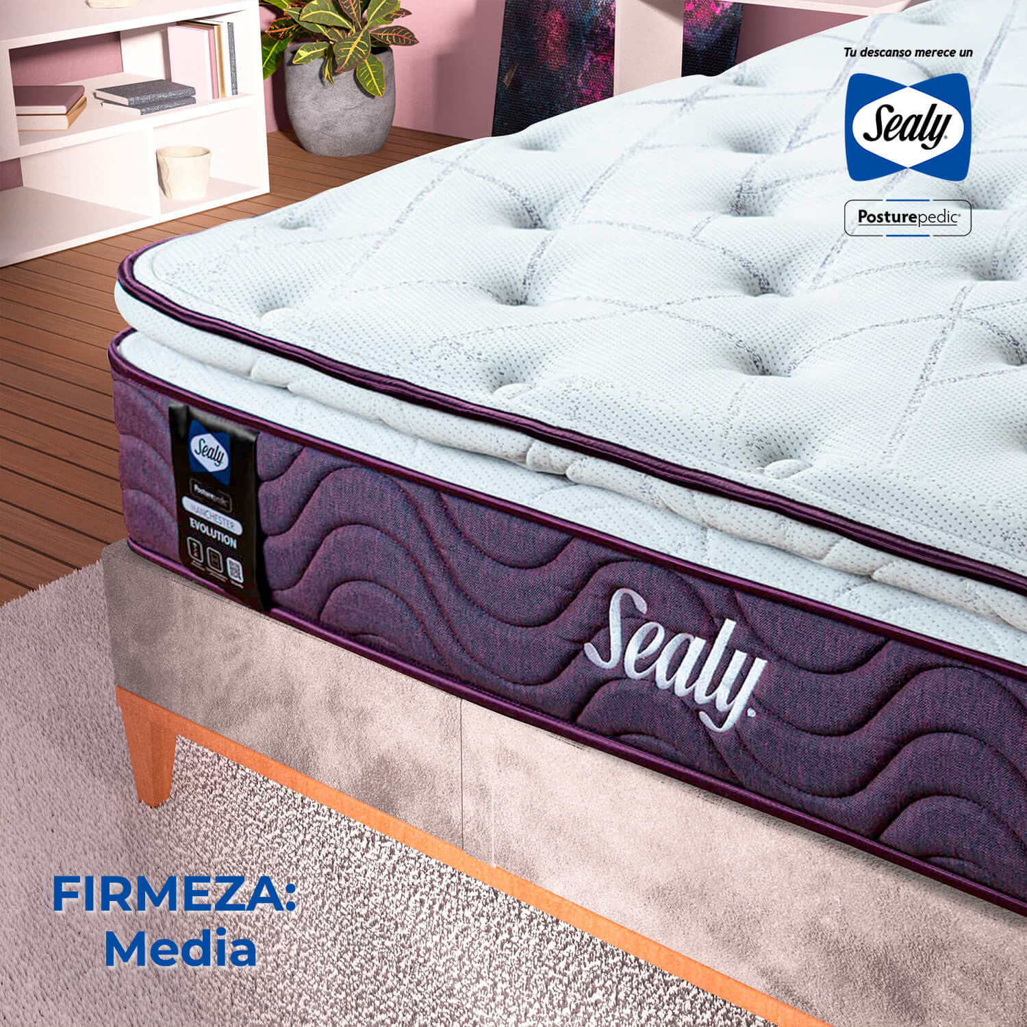 Foto 4 | Colchón Queen Size Sealy New Manchester