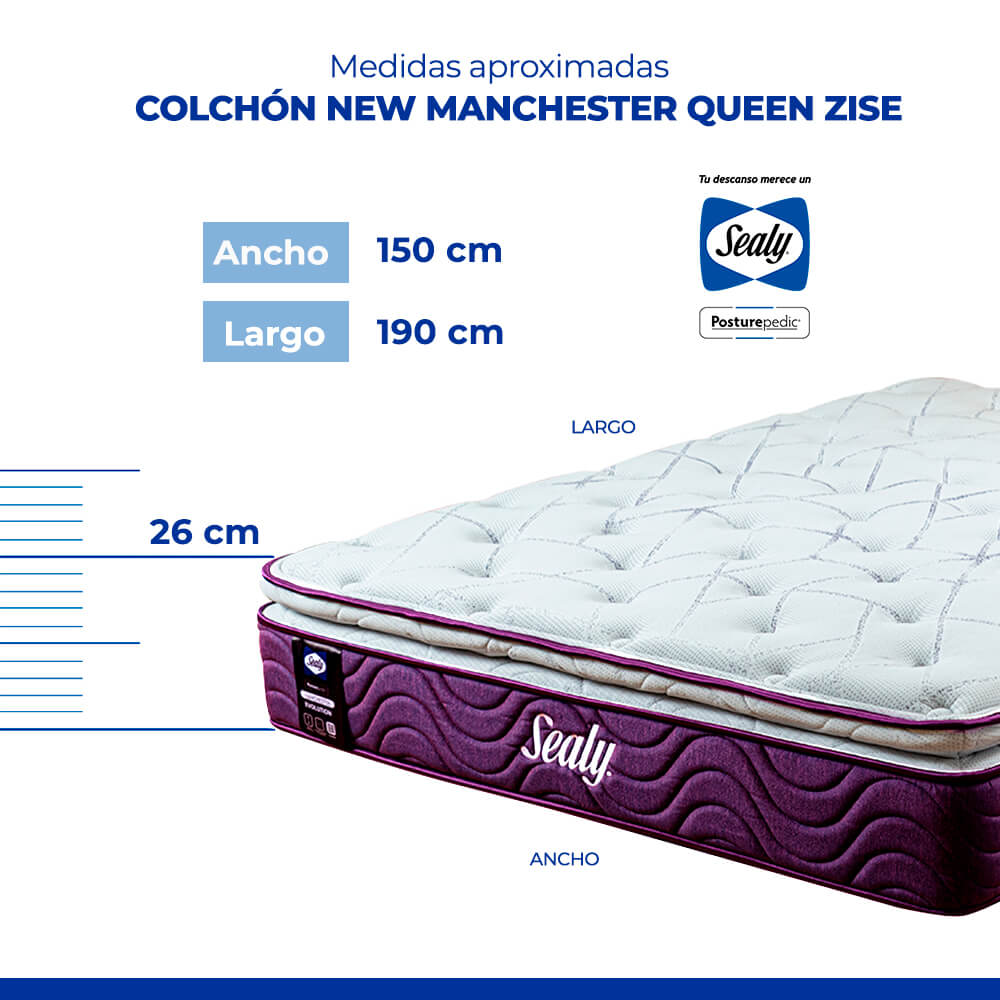 Foto 6 pulgar | Colchón Queen Size Sealy New Manchester