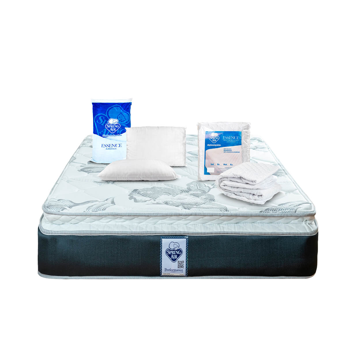 Colchón Individual  Spring Air Smith más 2 Almohadas y Protector