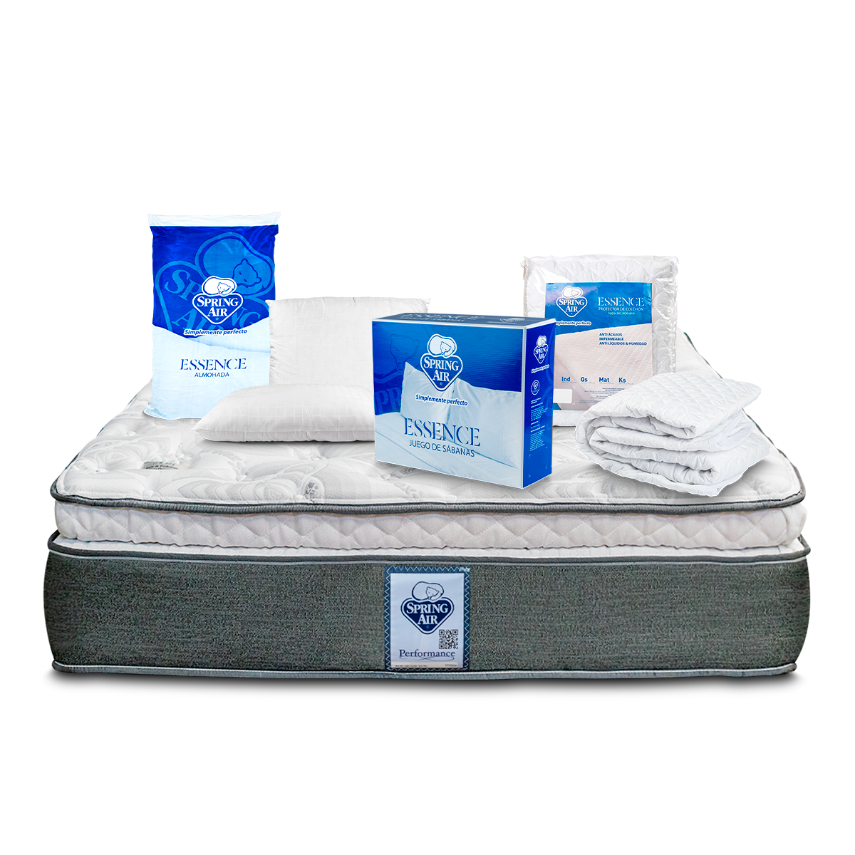 Colchón Matrimonial Spring Air Sleeper con Accesorios
