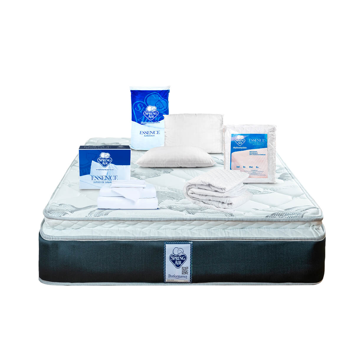 Foto 1 | Colchón Queen Size  Spring Air Smith Incluye 2 Almohadas Protector y Juego De Sabanas