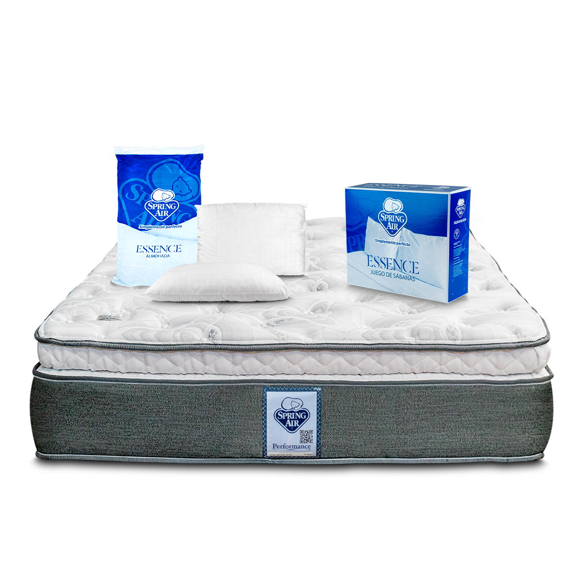 Foto 2 pulgar | Colchón Spring Air King Size Sleeper + Pack de 2 Almohadas + Juego de Sabanas KS