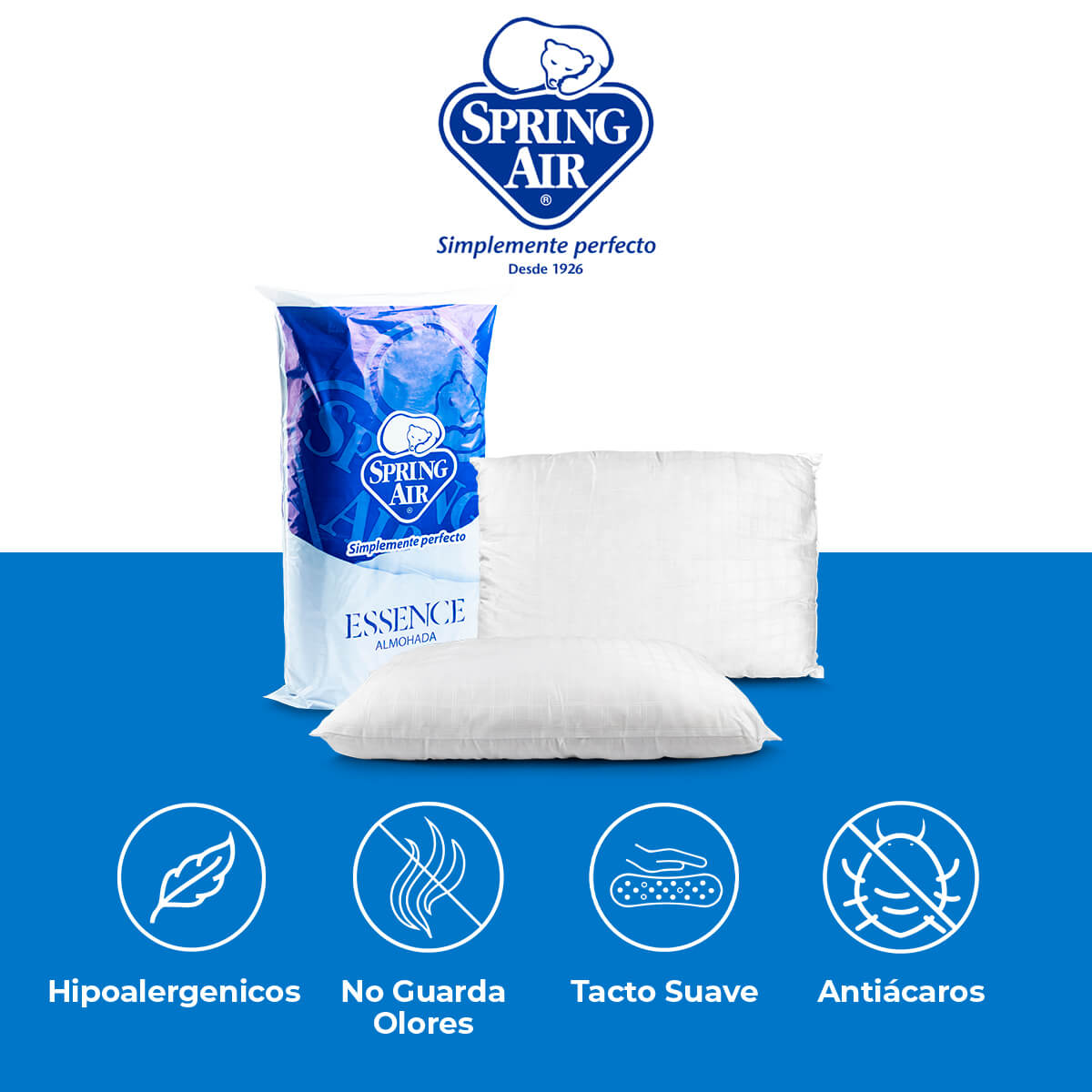 Foto 4 pulgar | Colchón Spring Air King Size Sleeper + Pack de 2 Almohadas + Juego de Sabanas KS