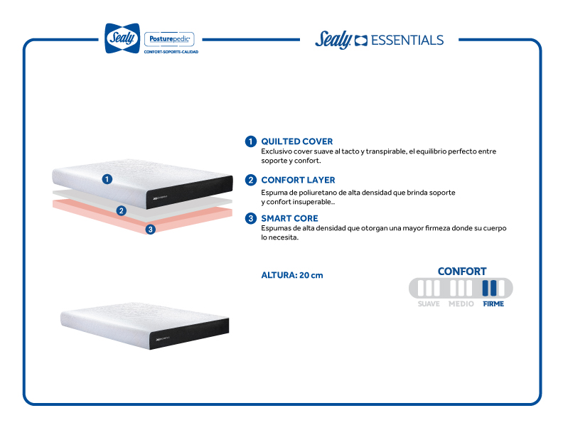 Foto 4 | Colchón Queen Size en Caja Sealy Essentials