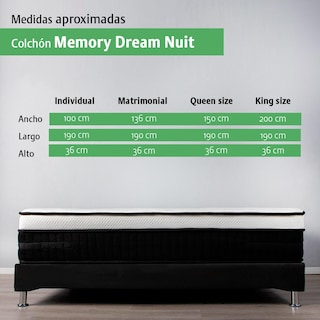 Foto 6 | Colchón King Size Memory Dream Nuit en Caja