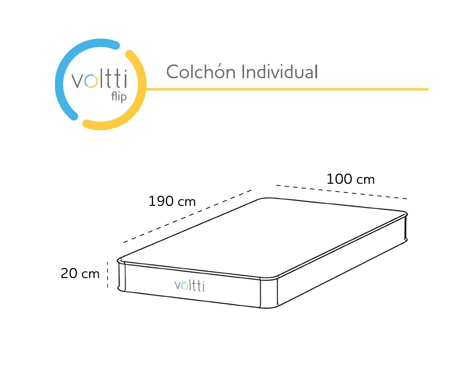 Foto 9 pulgar | Colchón en caja Individual Voltti Flip doble Comfort Reversible