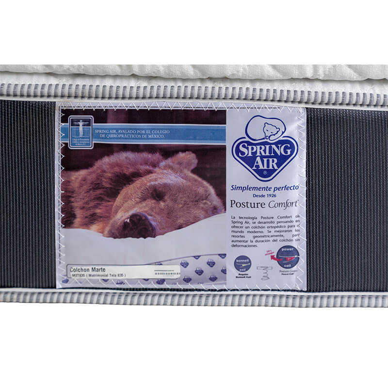 Foto 4 | Colchón Spring Air Marte color Gris Queen Size + Almohada Dicasa + Protector Spring Air + Sábanas Dicasa