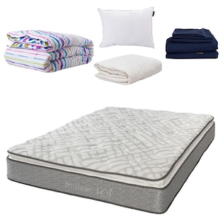 Foto 1 | Colchón Restonic Vail color Gris Individual + Almohada Dicasa + Protector Supreme + Sábanas Dicasa + Edredón Dicasa