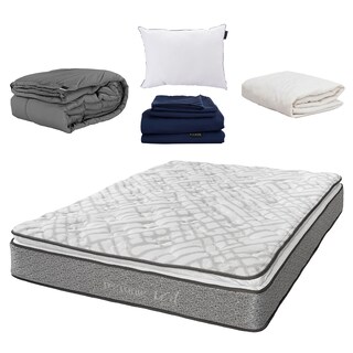 Foto 1 | Colchón Restonic Vail Queen Size + Almohada Dicasa + Protector Spring Air + Sábanas Dicasa + Edredón Dicasa