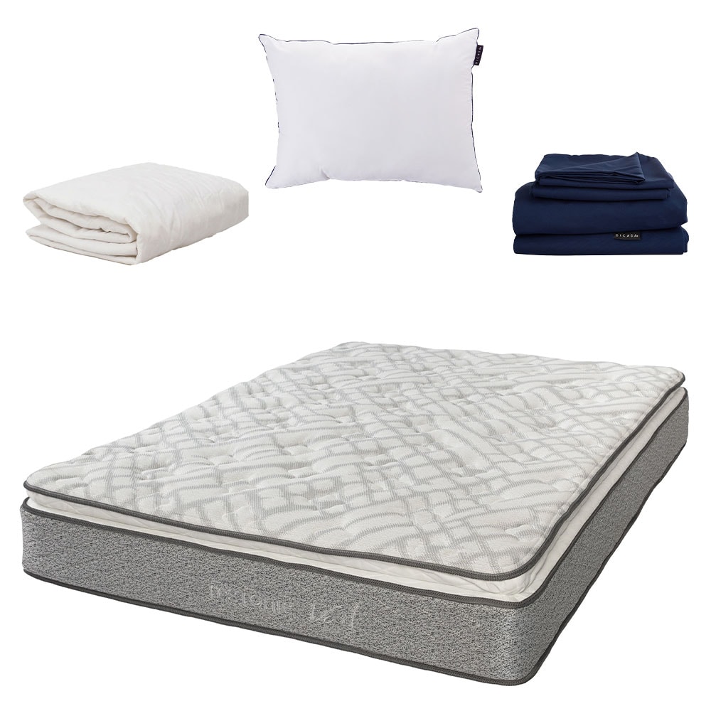 Colchón Restonic Vail King Size + Almohada One + Protector de Colchón + Sábanas Softy $6,449