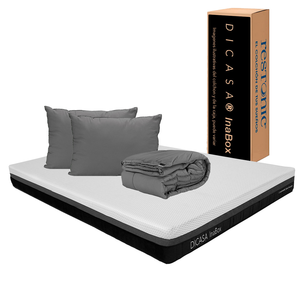 Colchón Individual Dicasa Inabox con 2 Almohadas y Edredón
