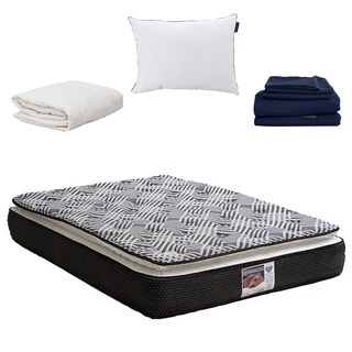 Foto 1 | Colchón Spring Air Omega color Gris Queen Size más Almohada One y Sabana Softy