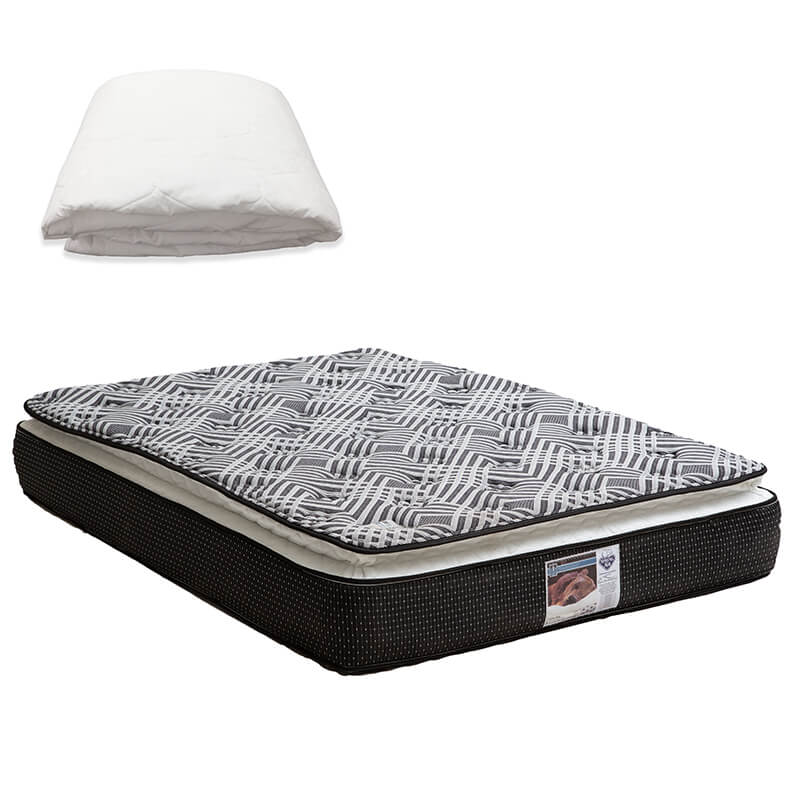 Colchón Spring Air Omega color Gris King Size más Protector de Colchón
