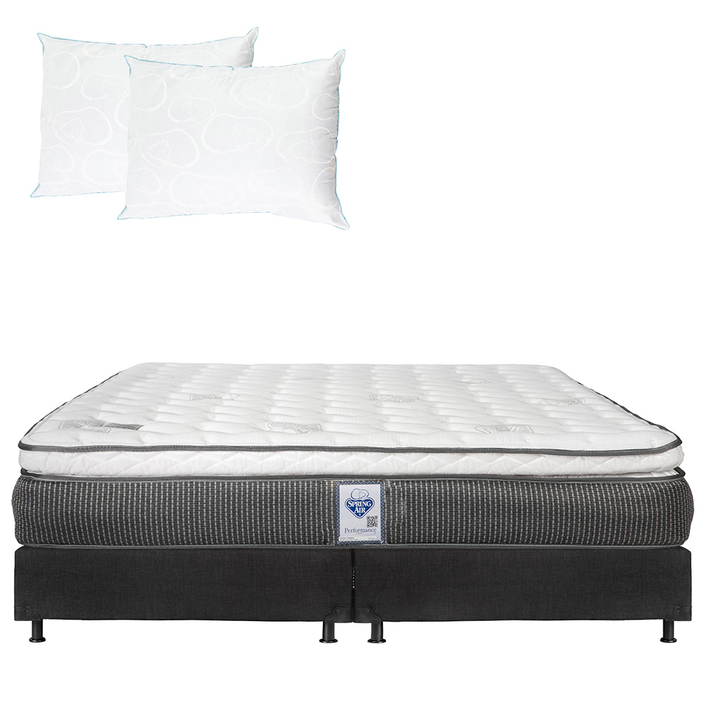 Colchón King Size Spring Air + Box Belu + Almohadas