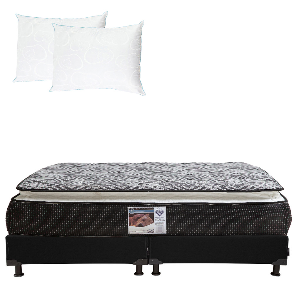 Foto 1 | Colchón Spring Air Omega King Size más Box Black y 2 Almohadas Oso
