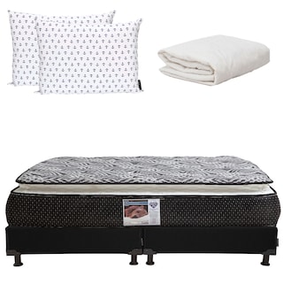 Foto 1 | Colchón Spring Air Omega King Size más Box Black más 2 Almohadas 2pack y Protector de Colchón