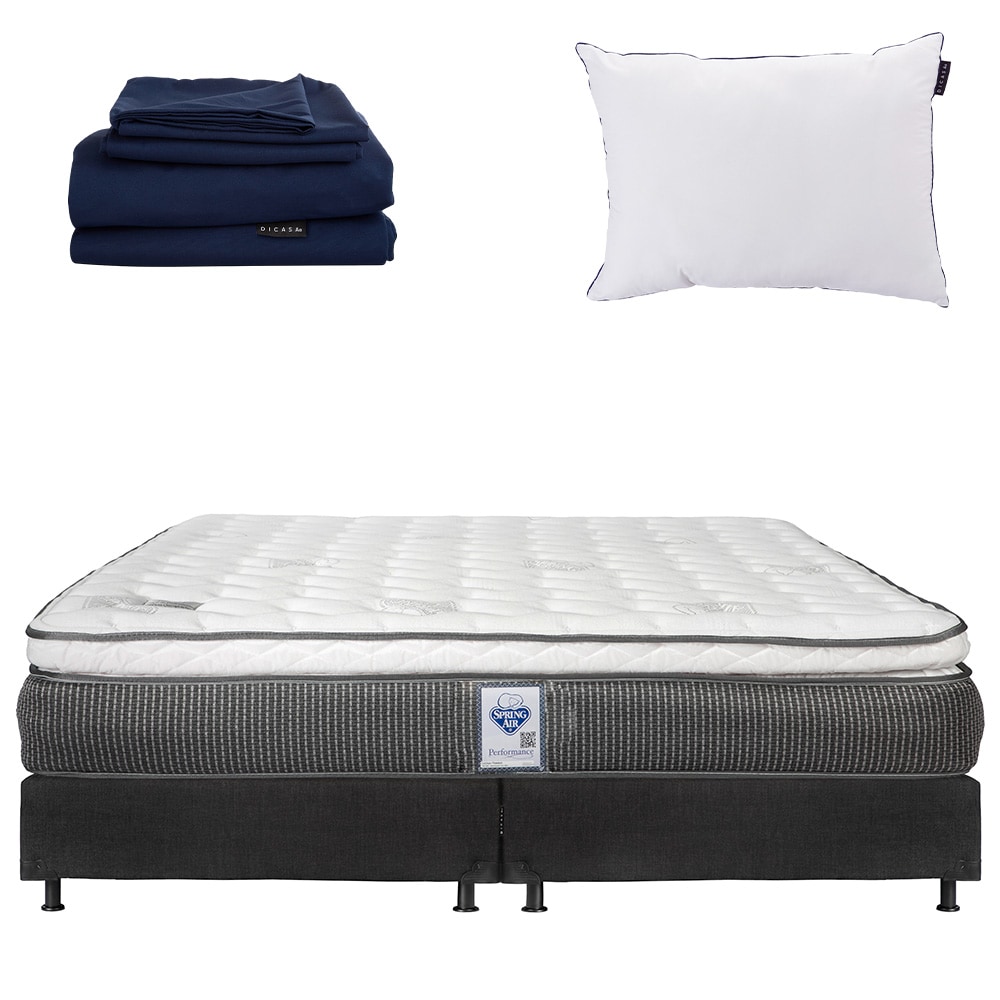 Colchón Spring Air Phantom King Size + Box Belu+ Almohada One + Sábanas Softy $16,899