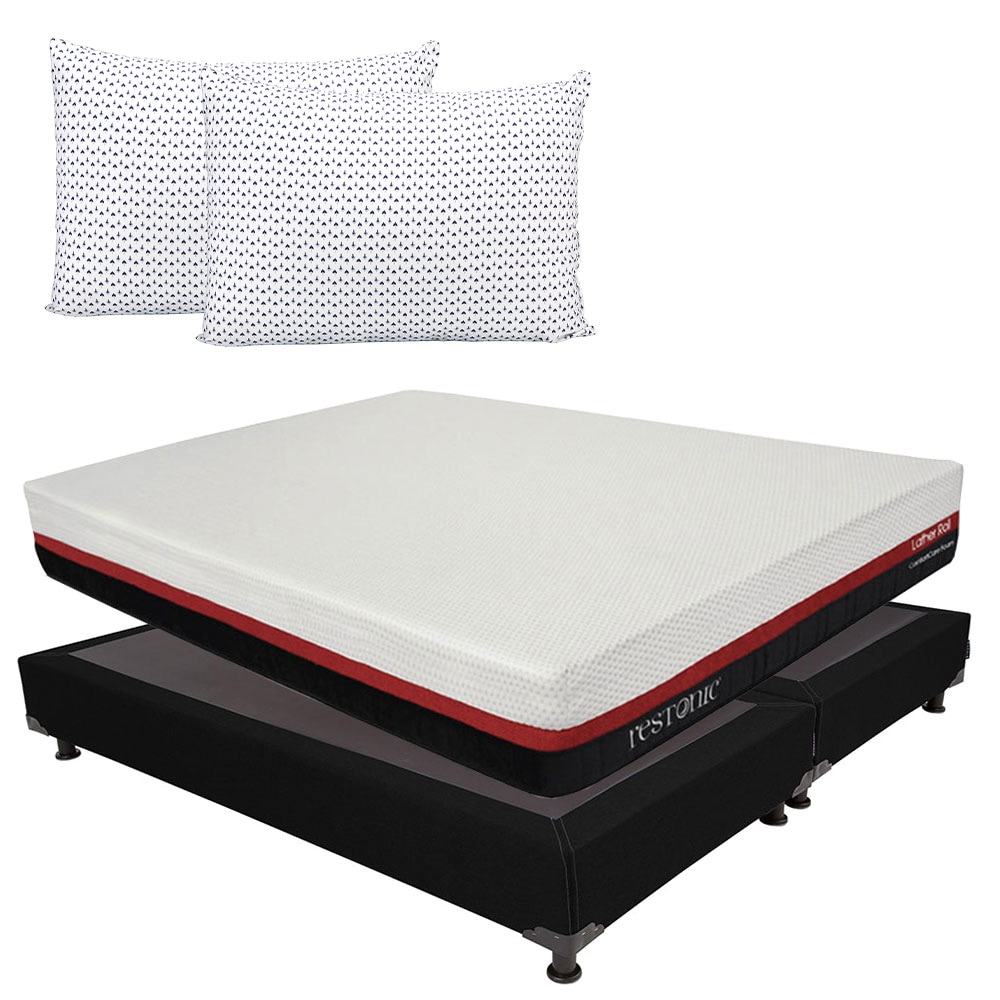 Colchón en Caja Restonic Roll King Size + Box Black +2 Almohada $14,199