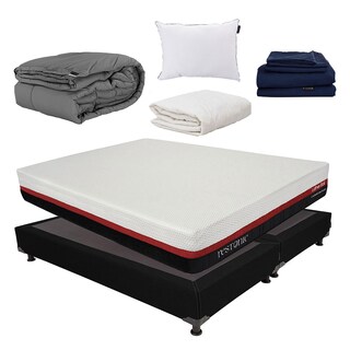 Foto 1 | Colchón En Caja Restonic Roll King Size+Box Dicasa +Almohada One+Protector De Colchón +Sábanas Softy+Edredón Homy