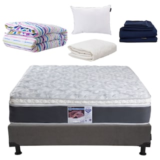 Foto 1 | Colchón Queen Size Spring Air + Box Bless + Almohada One + Protector y Sábanas Softy